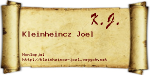 Kleinheincz Joel névjegykártya